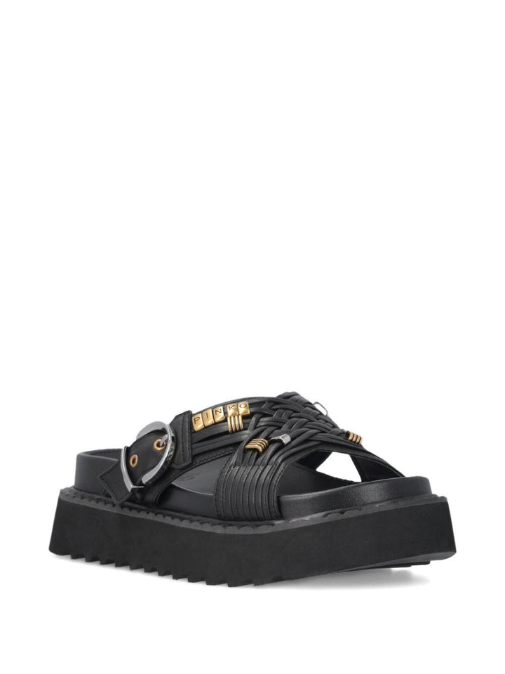 Sandali intrecciati in pelle 