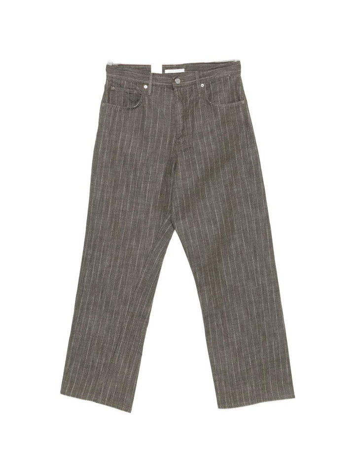 Jeans dritti a righe stripe khaki 