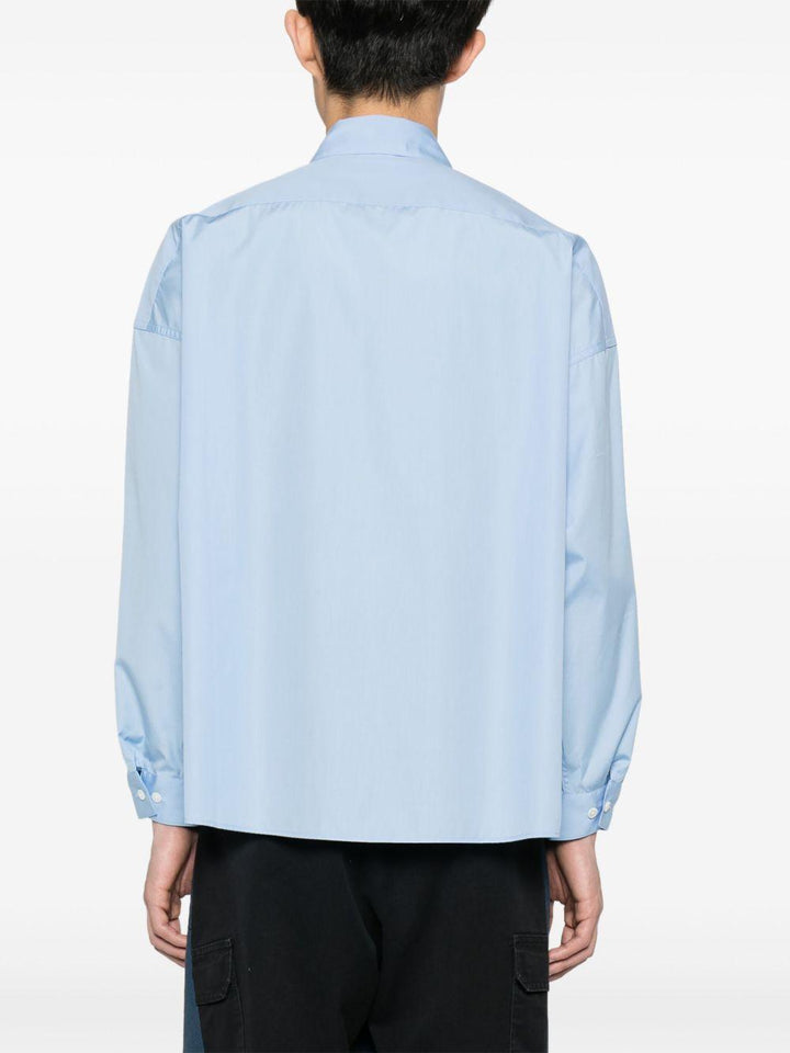 Camicia blu fiordaliso con stampa 