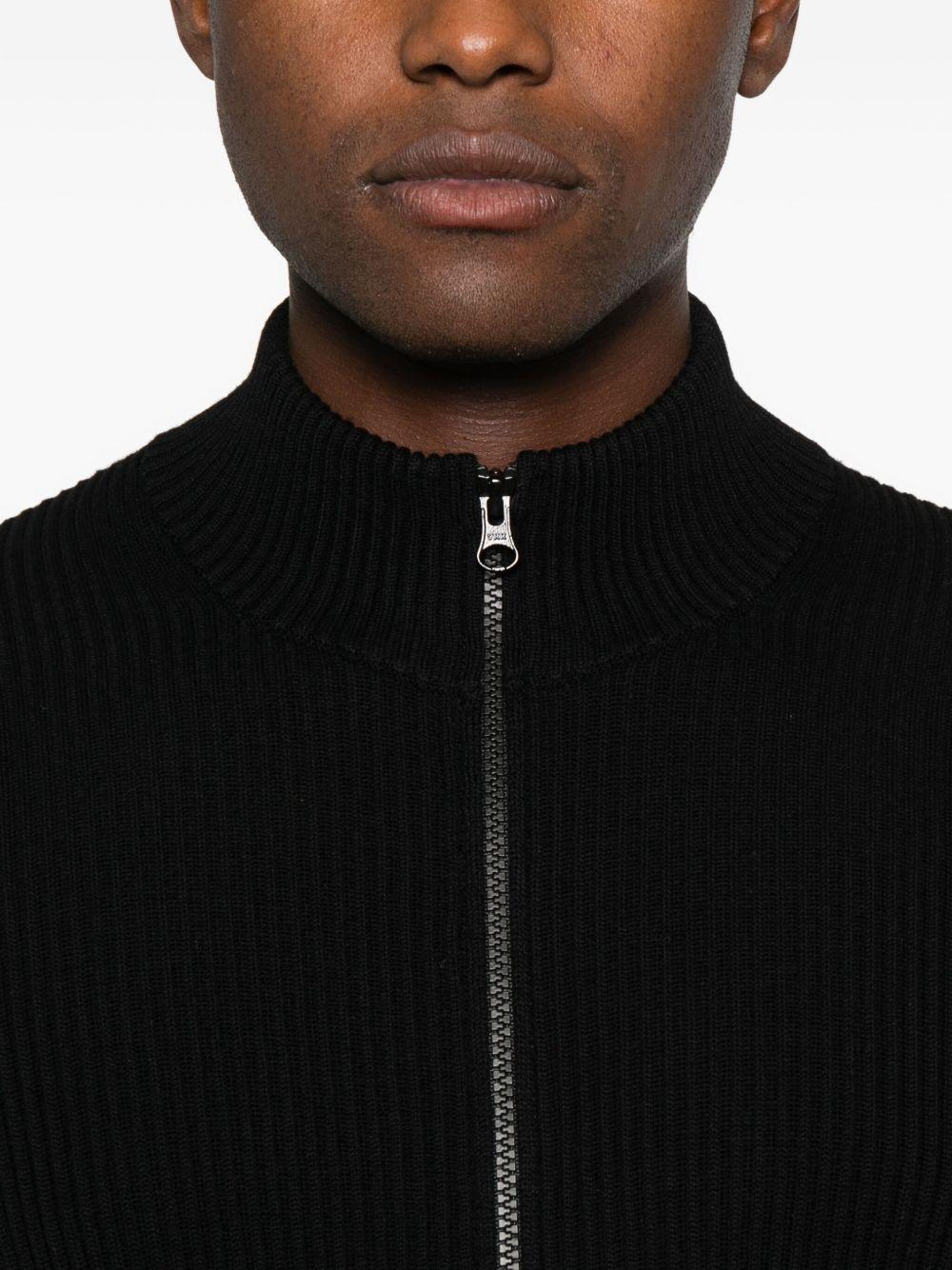 Cardigan in lana vergine nero 