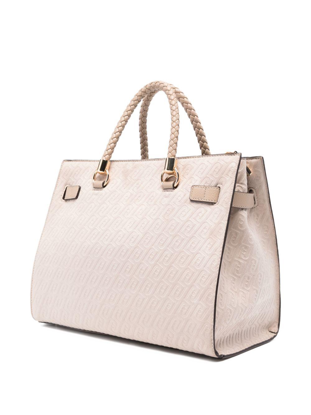 Borsa tote con logo goffrato 