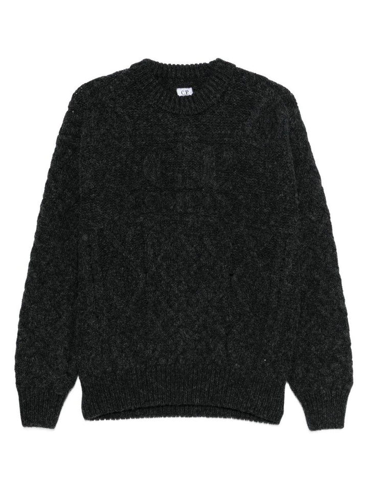 Maglione nero con ricamo 