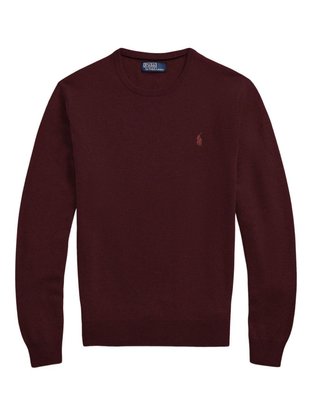 Maglione borgogna girocollo