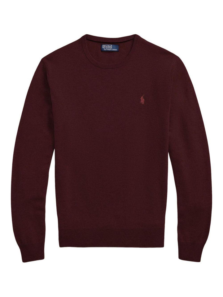 Maglione borgogna girocollo