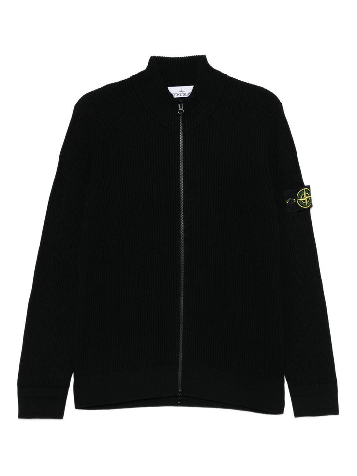 Cardigan in lana vergine nero 