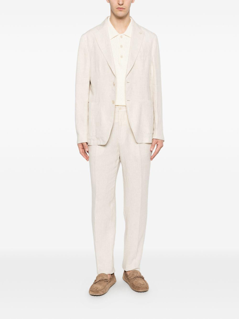 Blazer sabbia con tasche applicate 