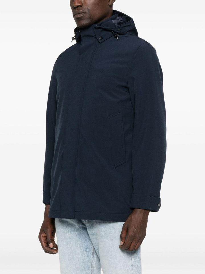 Giaccone con cappuccio blu navy 