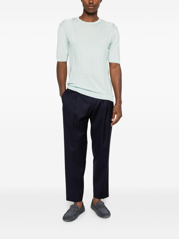 Pantaloni Portobello blu navy plissè 