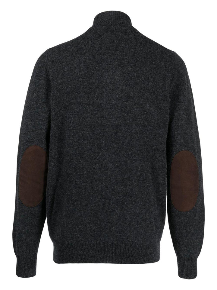 Maglione grigio scuro con bottoni 