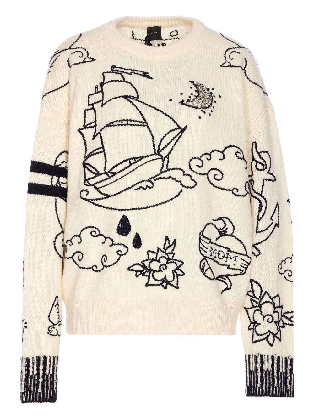 Maglione con ricamo 