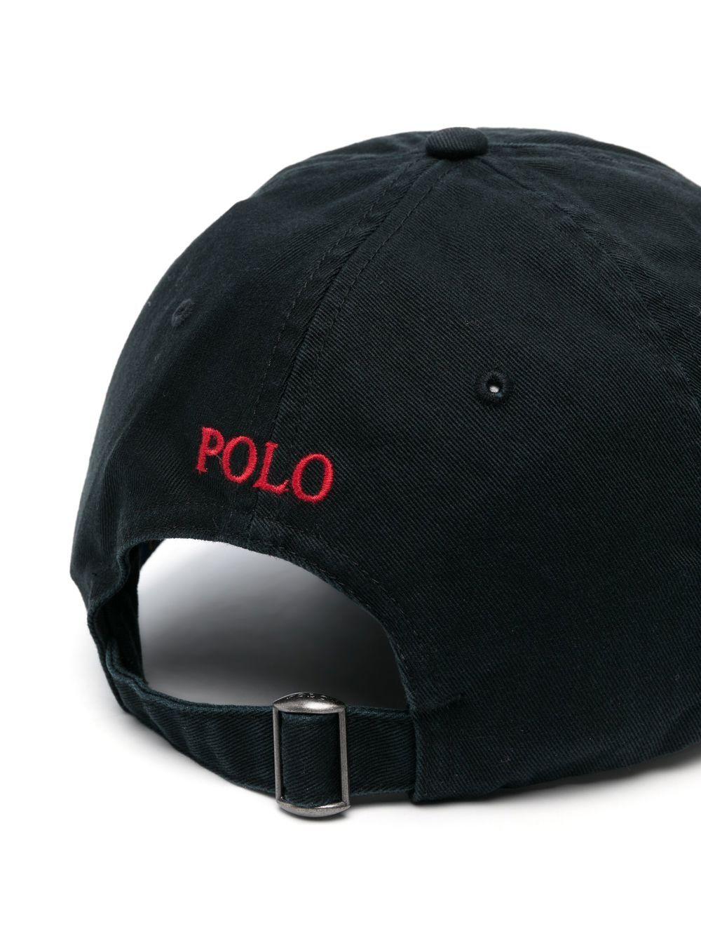 Cappello da baseball nero e rosso con ricamo logo 