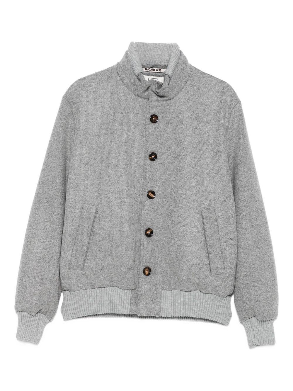 Bomber grigio medio con bottoni 