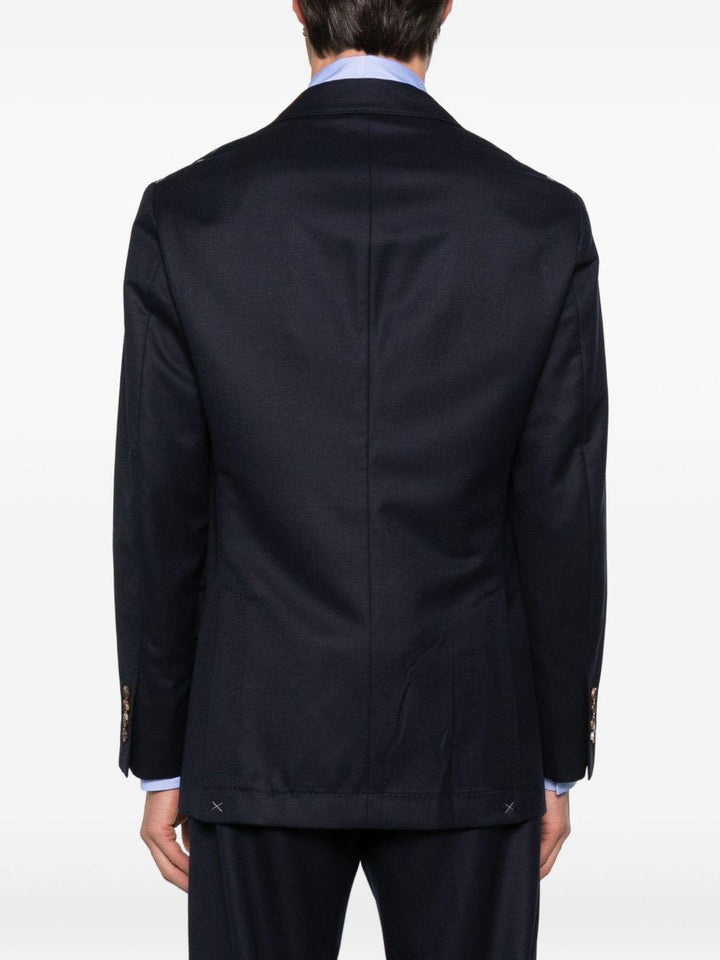 Blazer blu doppiopetto con bottoni color oro 