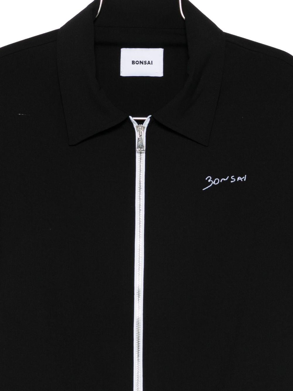 Camicia nera con zip 