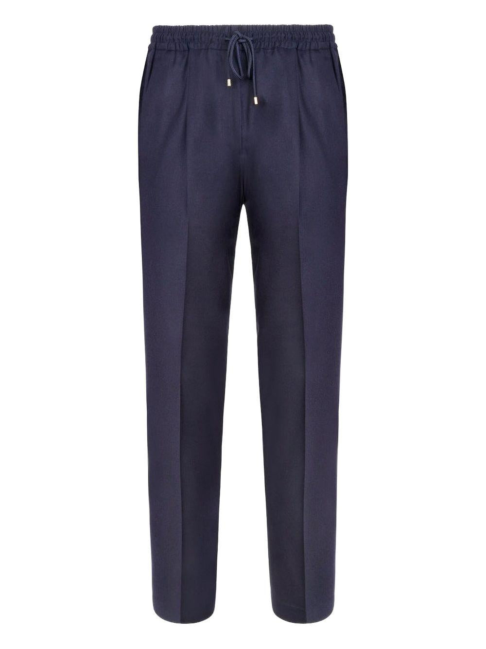 Pantaloni Wimbledon navy plissé con coulisse 