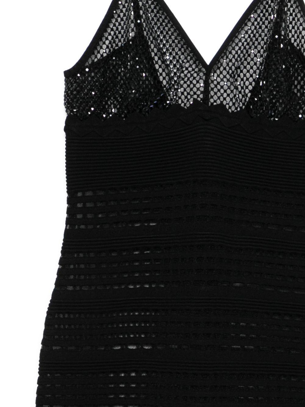 Abito con scollo a V e paillettes 
