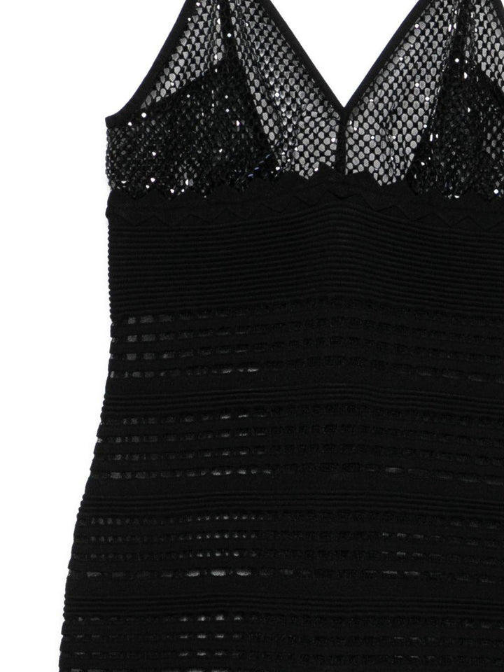 Abito con scollo a V e paillettes 
