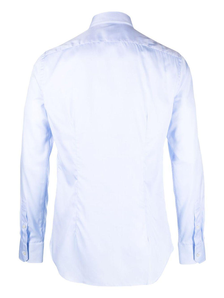 Camicia con colletto ampio azzurra 