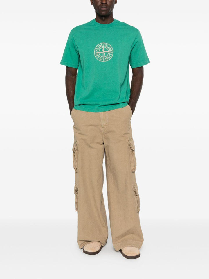 T-shirt malachite con stampa logo 