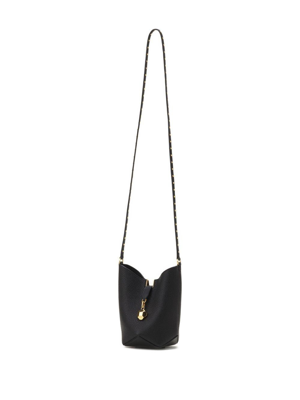 Borsa a tracolla in pelle con borchie 