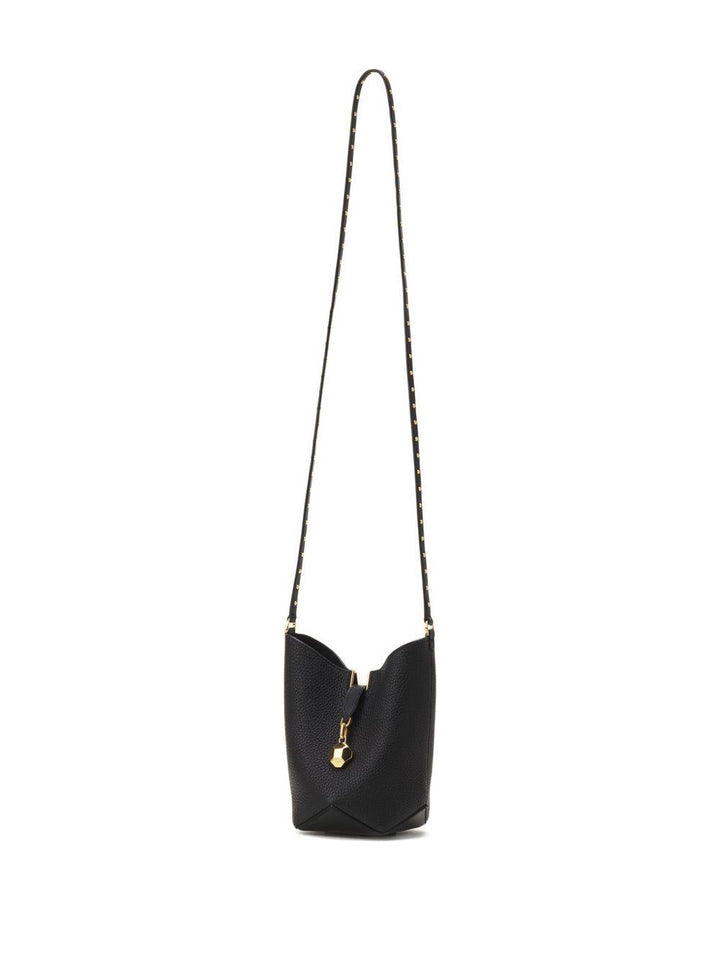 Borsa a tracolla in pelle con borchie 