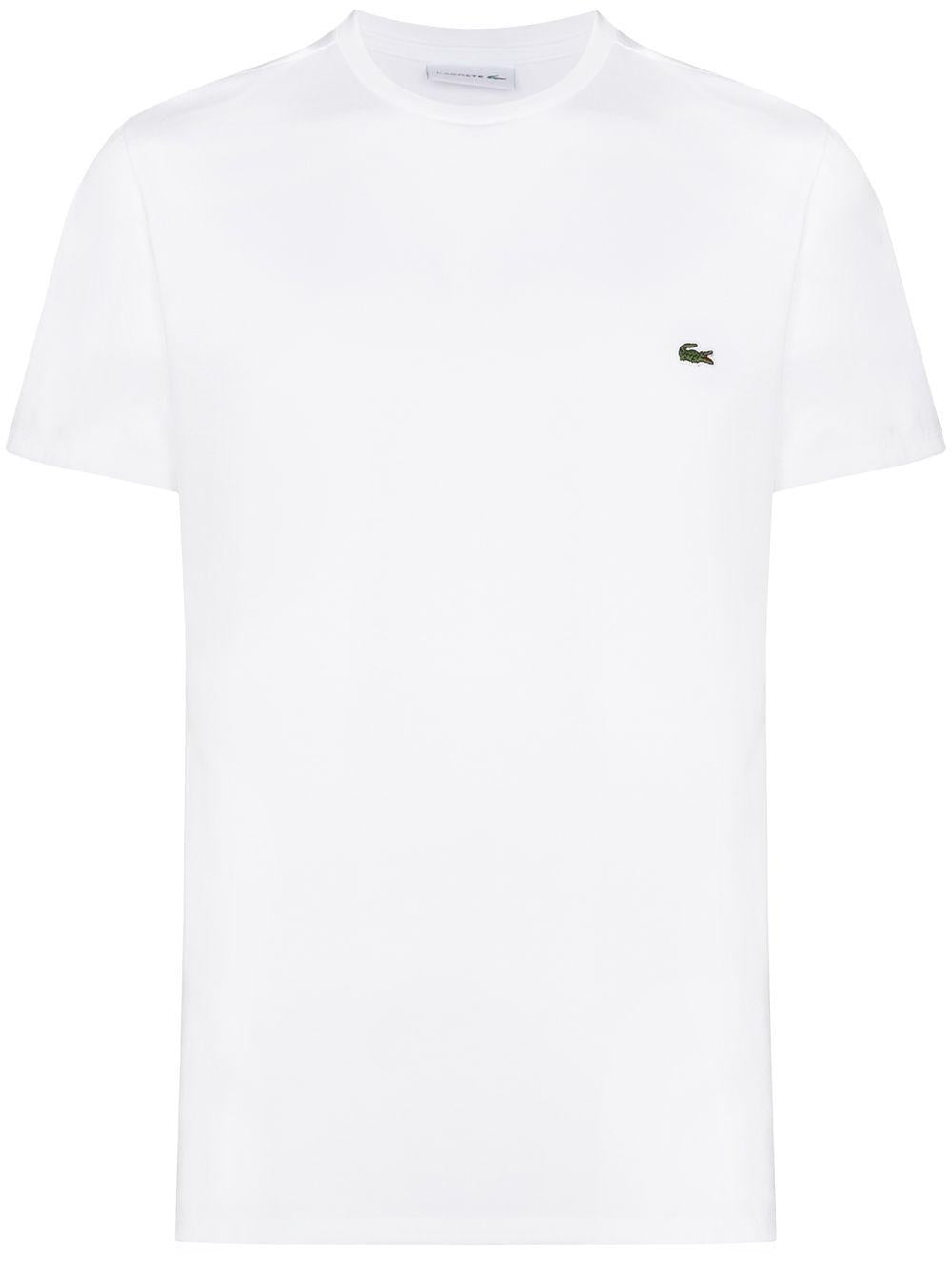 T-shirt Bianca Con Ricamo Logo 