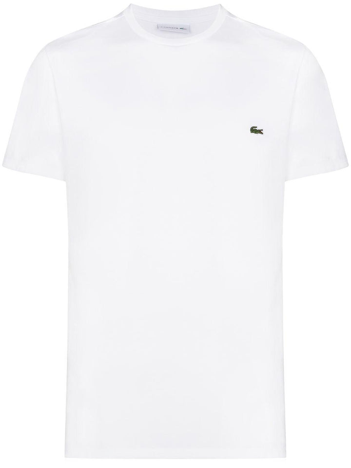 T-shirt Bianca Con Ricamo Logo 