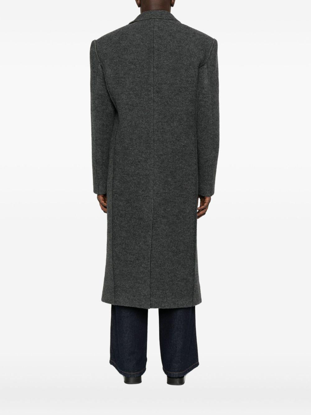 Cappotto grigio doppiopetto in lana