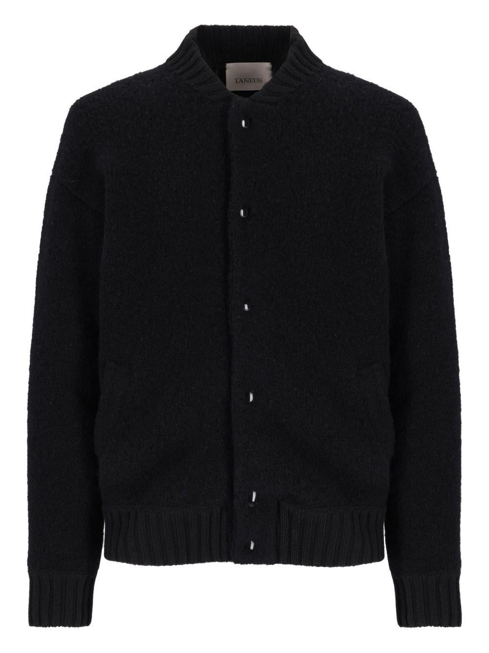 Bomber nero con bottoni 