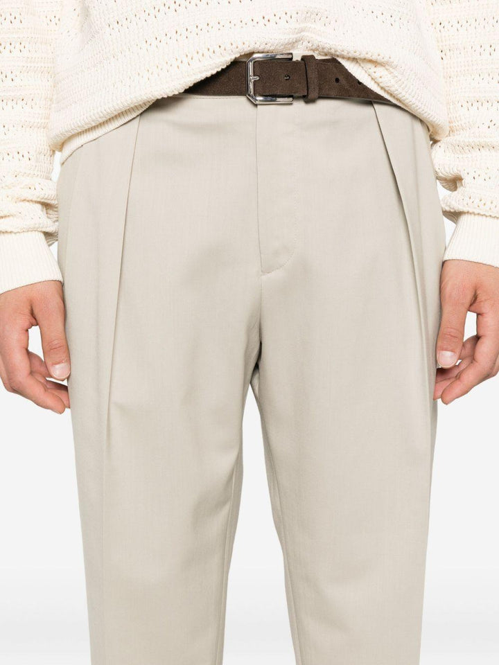 Pantaloni beige con pieghe frontali Portobello 