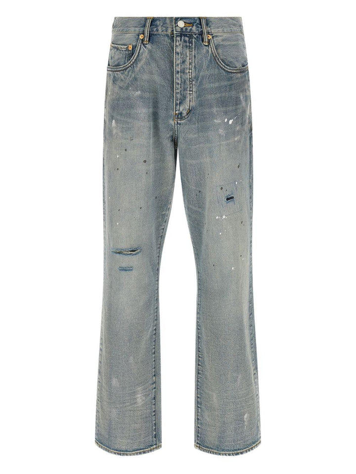 Jeans indigo con effetto vissuto 