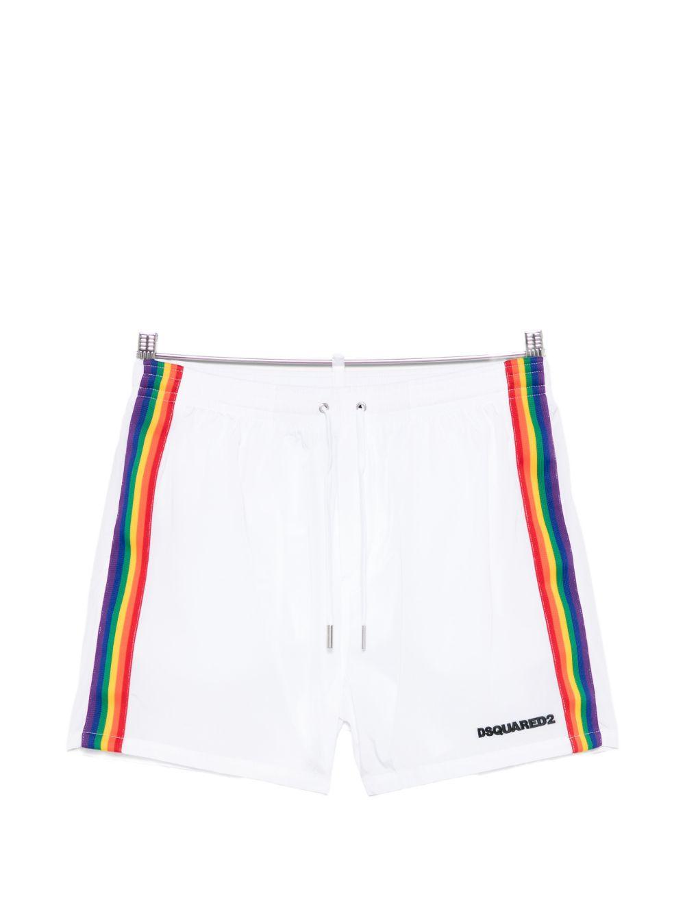 Costume da bagno bianco con banda laterale 