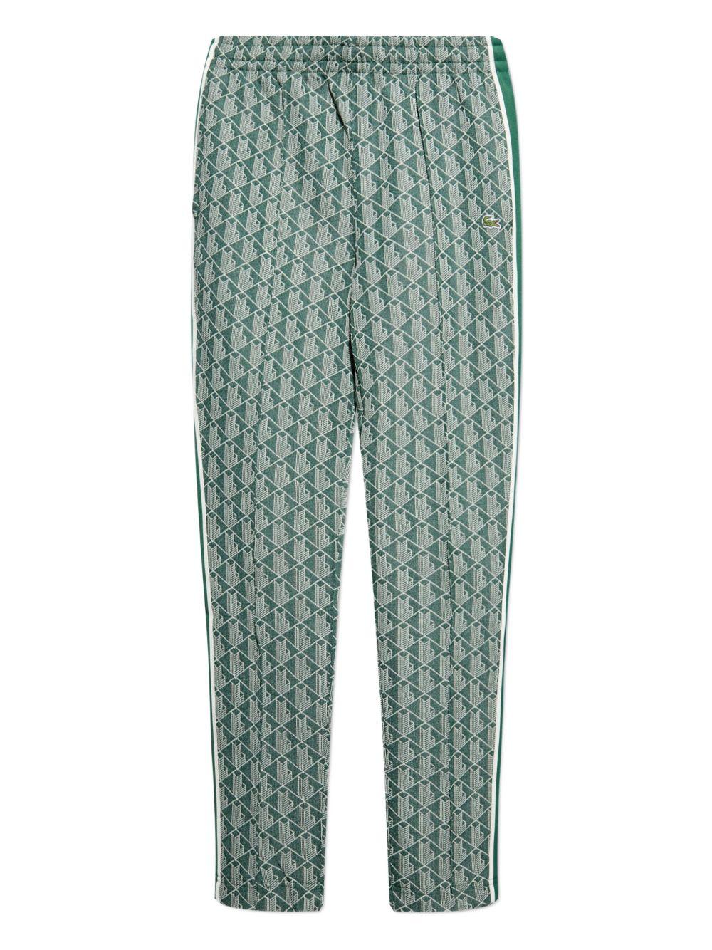 Pantaloni verdi con monogramma 