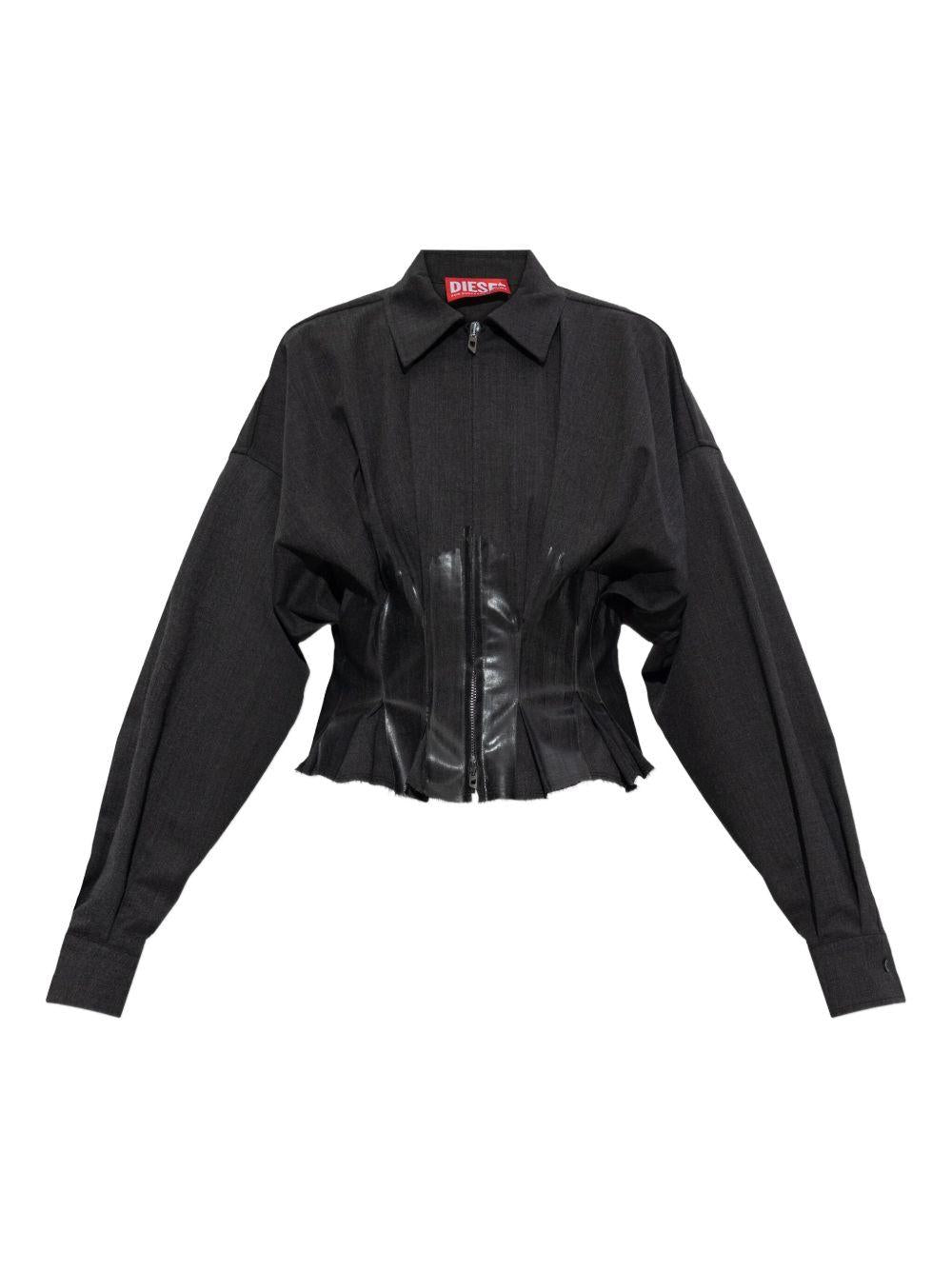 Giacca plissettata con zip 