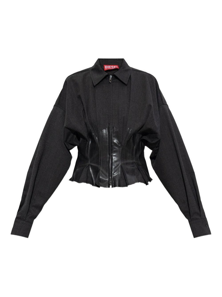 Giacca plissettata con zip 