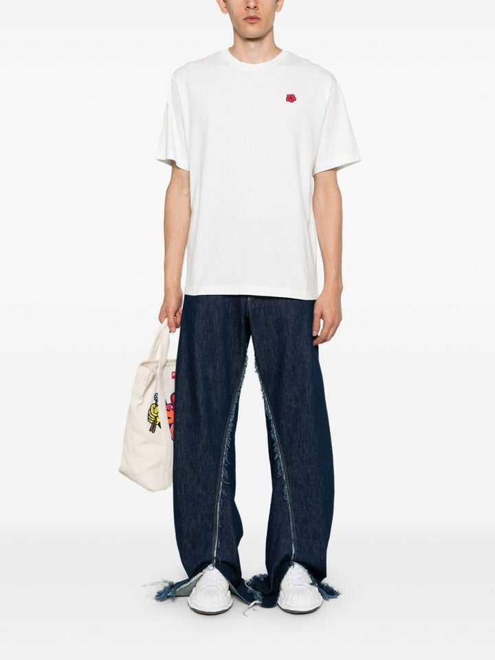 T-shirt bianca con applicazione Boke Flower 