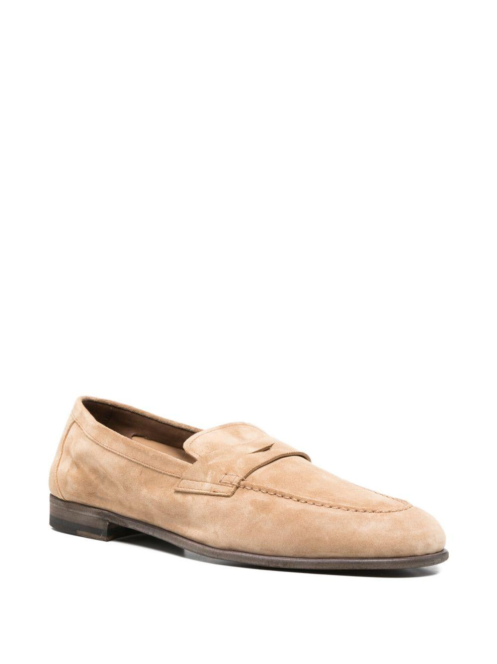 Mocassini beige in pelle 