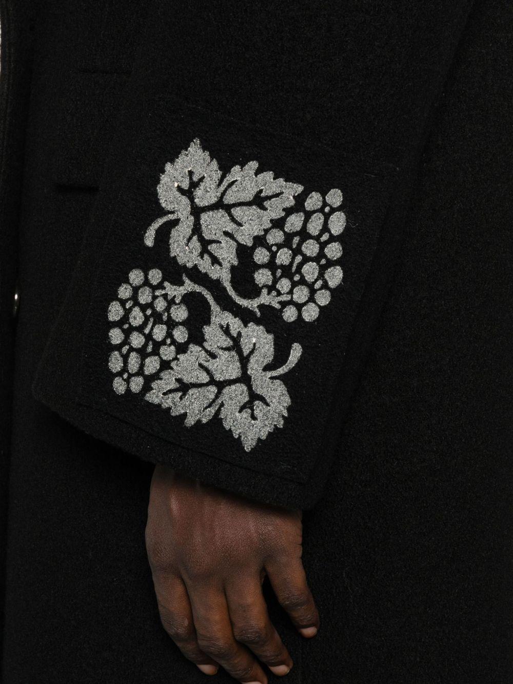 Cappotto nero doppiopetto in lana 