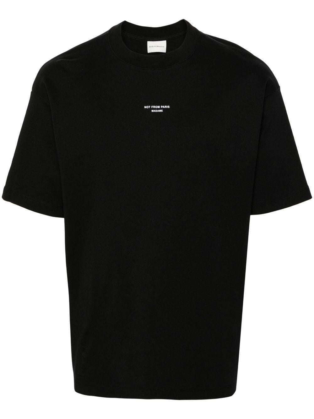 T-shirt nera con stampa 