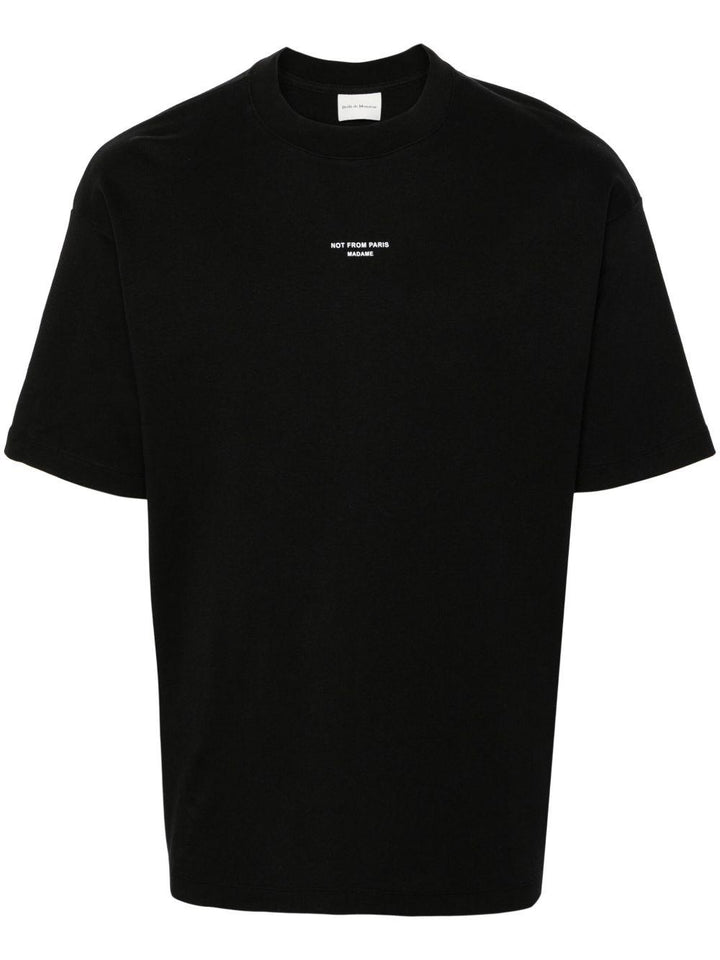 T-shirt nera con stampa 