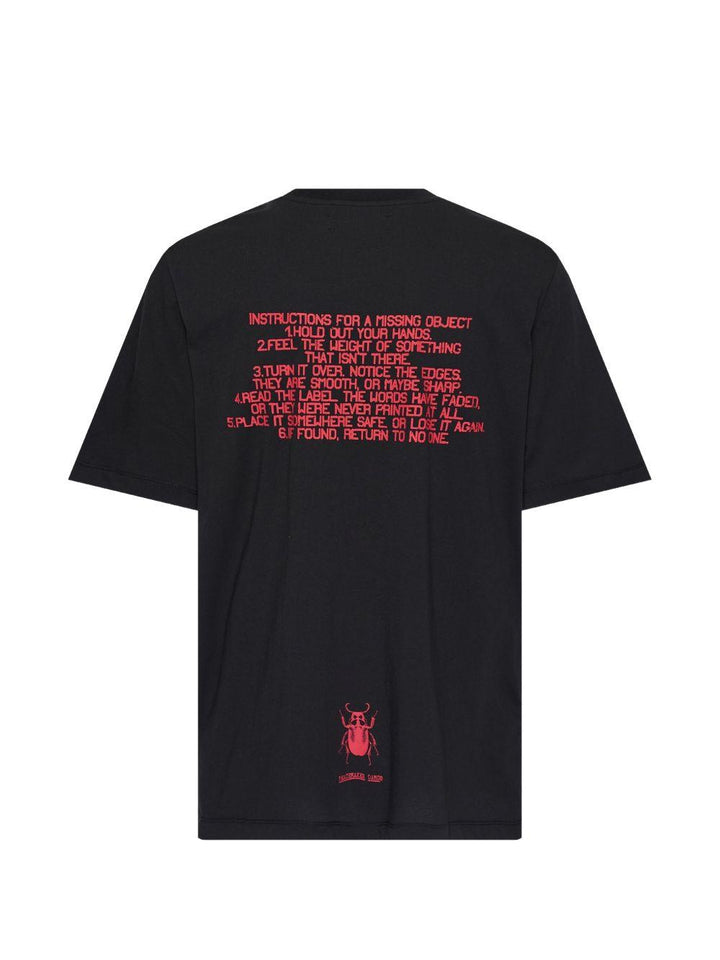 T-shirt nera in cotone con logo 