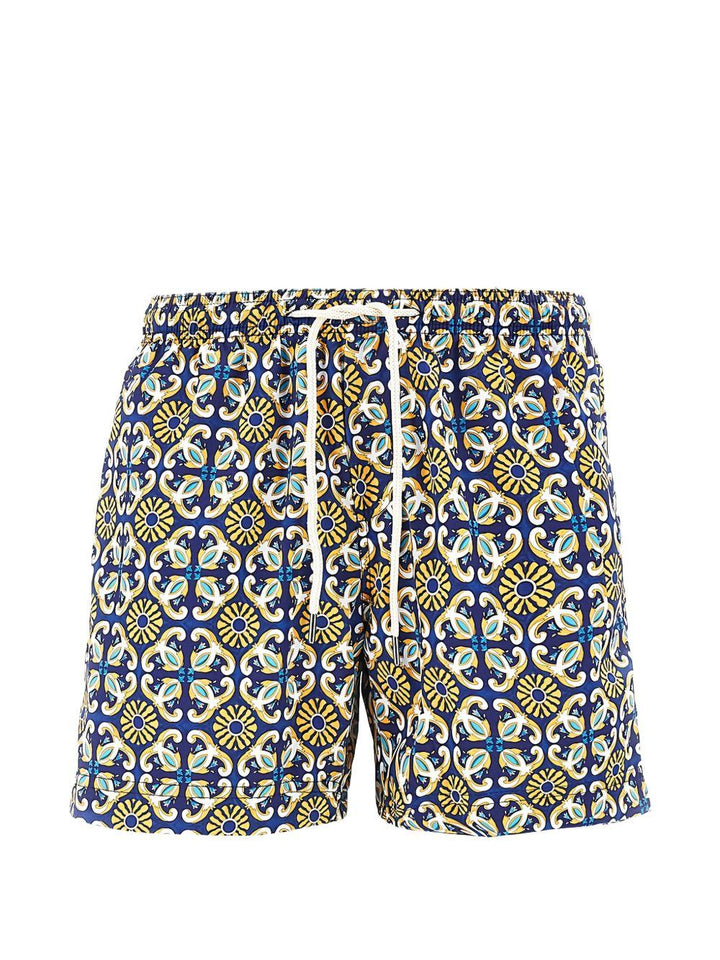 Costume da bagno blu/giallo con stampa 