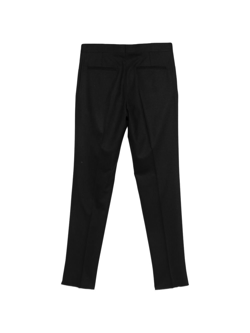 Pantaloni neri con passanti in lana vergine 