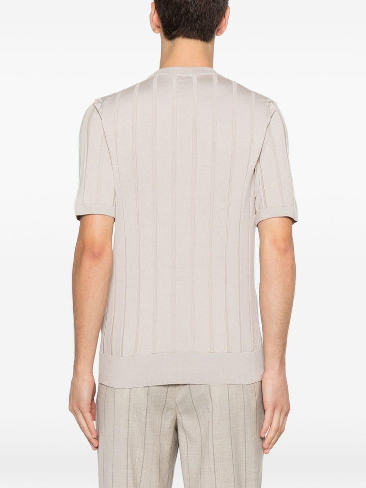 Maglia taupe a maniche corte 