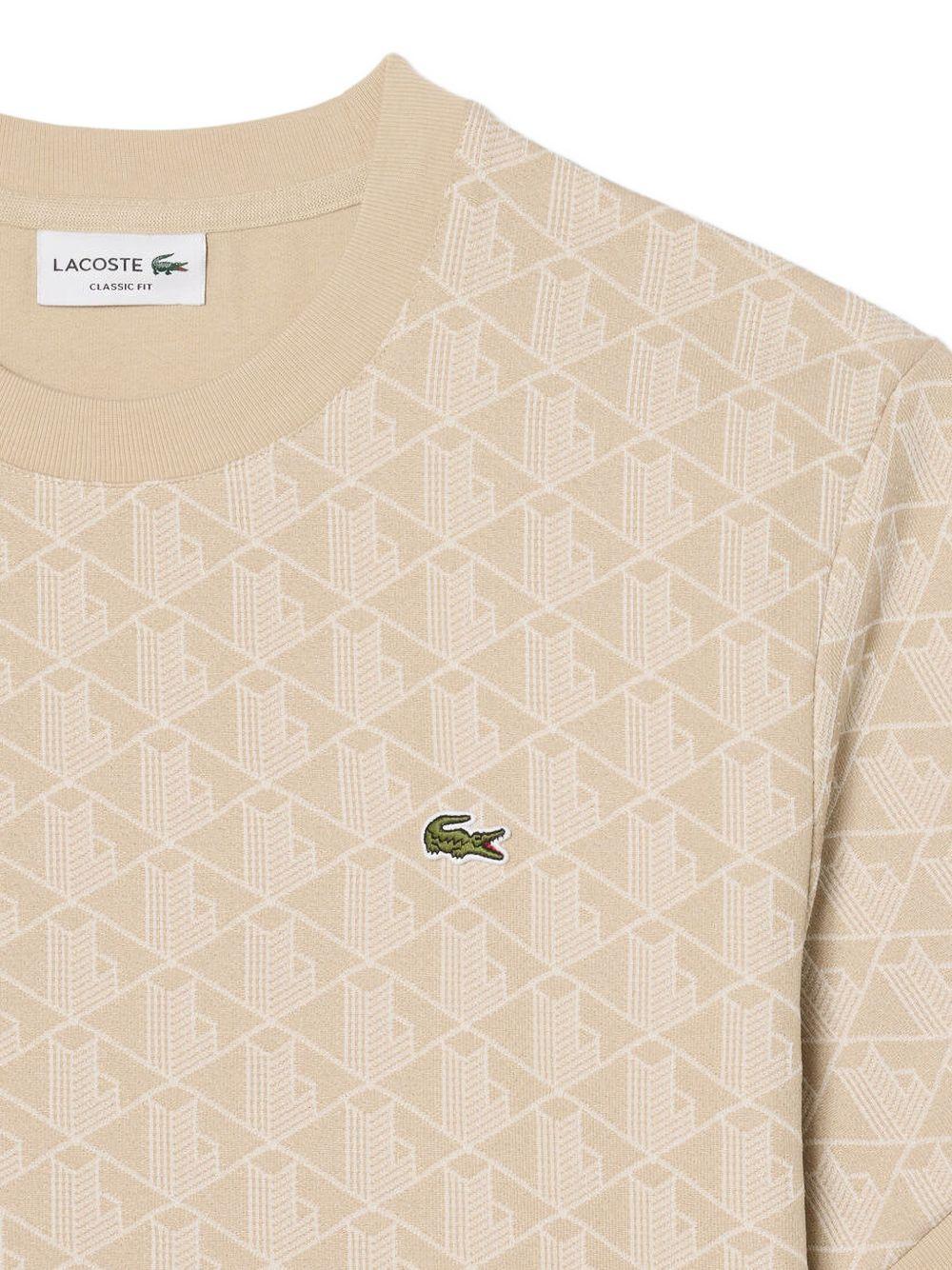 T-shirt beige chiaro con stampa geometrica 
