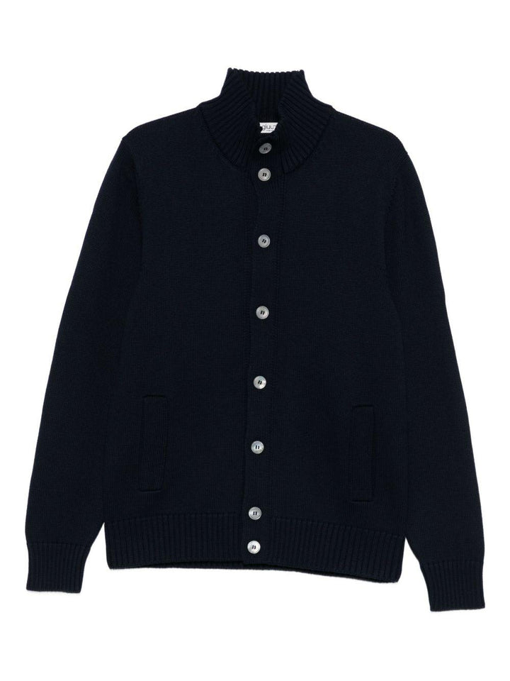 Cardigan a collo alto blu navy 
