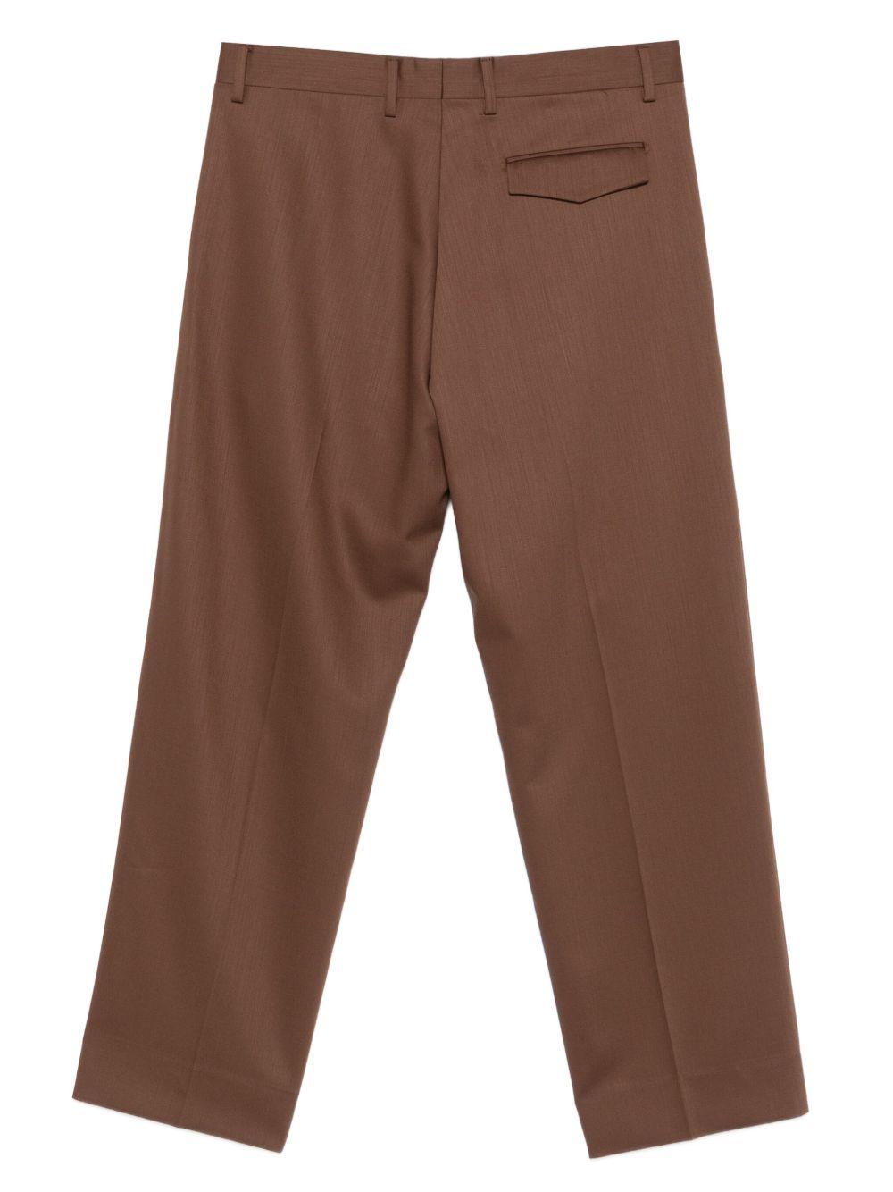 Pantaloni marroni dritti con tasche a pieghe 