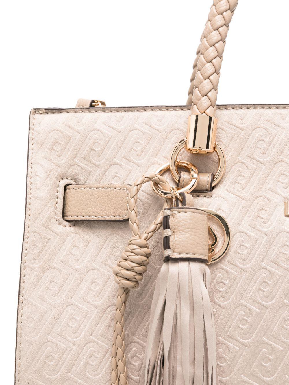 Borsa tote con logo goffrato 