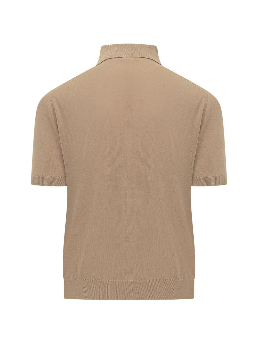 Polo in maglia caffelatte 