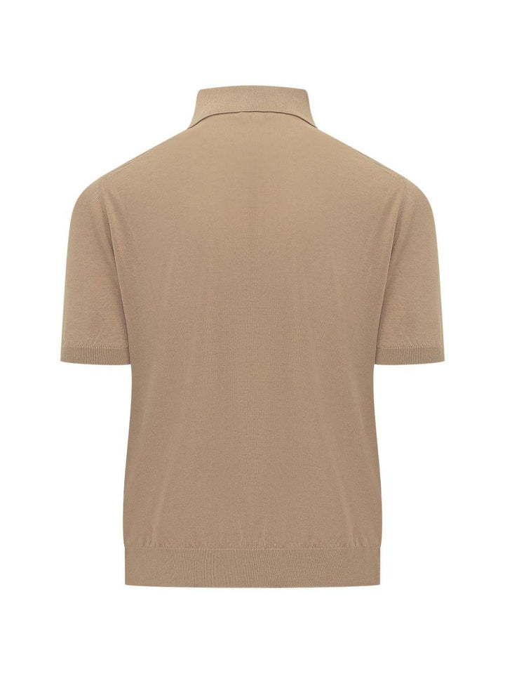 Polo in maglia caffelatte 